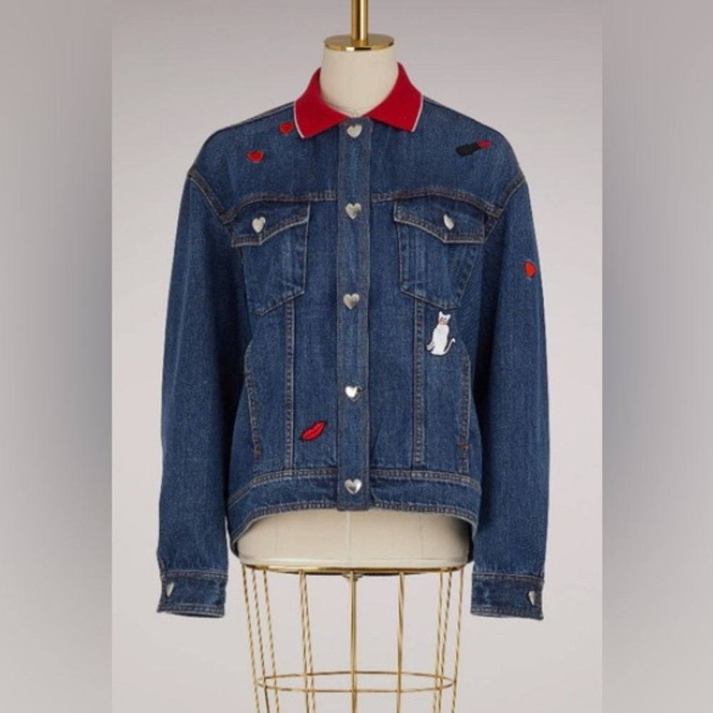 Vivetta Caroli Appliqué Denim Jacket In Blue IT40(US4)$822
